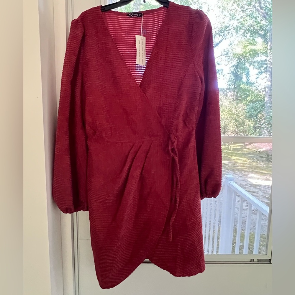 Simplee XL Faux Wrap Dress NWT